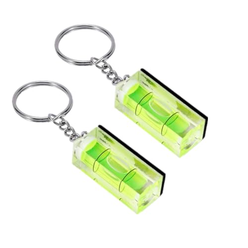 2Pcs Magnetic Bubble Levels 15x15x40mm Key Ring Style Magnet Square Bubble Spirit Level Small Tool Leveling Kits Magnetism - color: Magnetic