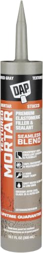 DAP Textured Mortar Premium Elastomeric Latex Filler & Sealant, Gray, 10.1 Oz (7079810082) (Pack of 12) - size: 10.1 Oz (Pack of 12)