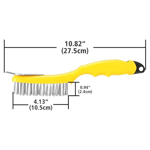 Stainless Steel Wire Brush 2 Pcs with Metal Scraper, Welding Slag Removal