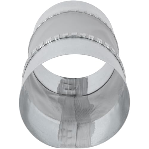 Repa Market 4" Inch Flexible Male Fit Duct Connector – Galvanized Steel Round Pipe Extender for Spiral Ducts – Vibration & Noise Reduction Coupler for HVAC Systems, Exhaust, and Dryer Vent Connections - size: 4" Inch