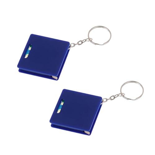 2Pcs Mini Keychain Tape, Measure with Square and Bubble Level Steel Ruler, 1meter Measuring Tape for Household Small Steel Tape Measure Keychain