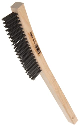 Weiler 44053 Hand Wire Scratch Brush, .012 Carbon Steel Fill, Curved Handle, 3 x 19 Rows (Pack of 12) - size: 14" x 7/8", style: Pack of 12