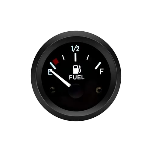 2" 52mm 12V Fuel Level Gauge Kit, 240‑33 Ohm E‑1/2‑F Pointer Dash Gauge, Adjustable Black Fuel Tank Meter, IP67 Waterproof Universal for Car RV Yacht Marine Motorcycle, for Custom Tank & DIY Builds - color: Black