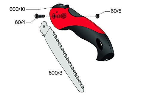 Felco Folding Saw (F 600) - Classic Tree Pruning Saw with Pull-Stroke Action, Red - size: 6.3 in (Folding)