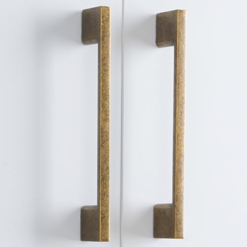 10 Pack 3-3/4 Inch(96mm) Cabinet Pulls Antique Brass Kitchen Cabinet Handles Zinc Alloy Drawer Pulls Solid Cabinet Hardware - color: Antique Brass, size: 3-3/4'' Hole Center(96mm)