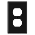 ENERLITES Duplex Receptacle Outlet Metal Wall Plate, 1-Gang, Black Matte - color: Black Matte, size: Standard Size