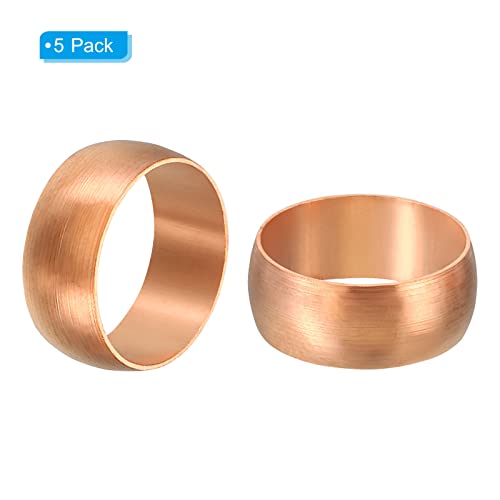 PATIKIL 15mm Tube OD Compression Sleeves Ferrules, 5 Pack Copper Ferrule Fitting Compression Fitting Assortment Kit for Air Water Gas - size: 15mm