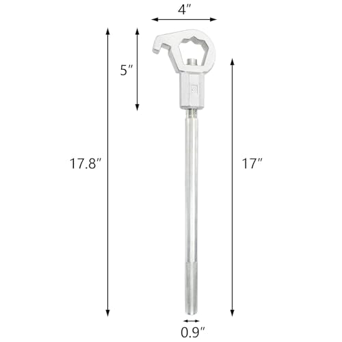 Hedume Heavy Duty Adjustable Hydrant Wrench, Fits 1-1/2" to 6" Bolt Head Sizes, Fire Equipment Hydrant Wrench for Loosening Caps and Opening Valves, Tightening Nuts, Pipes