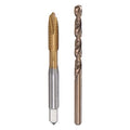 uxcell M6 x 1 Spiral Point Thread Tap and 5.0mm Drill Bit Set, Metric Titanium Plated Cobalt High Speed Steel Machine Screw Thread Tap Threading Tool - size: M6 x 1 + 5.0mm