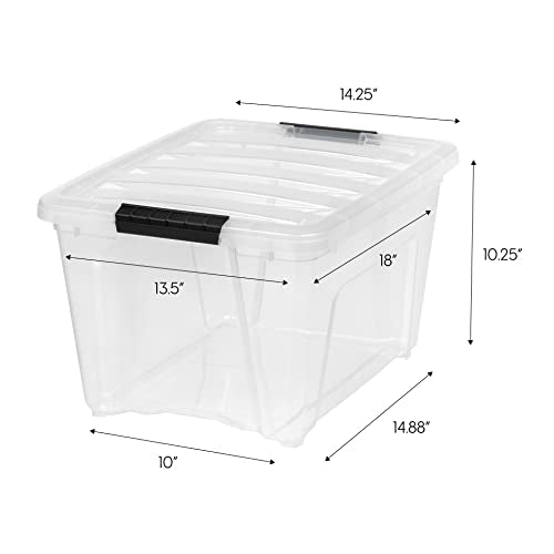 IRIS USA 6-Pack 32 Quart Storage Bins with Lids, Clear - color: Clear, size: 32 Qt, style: 6 Pack