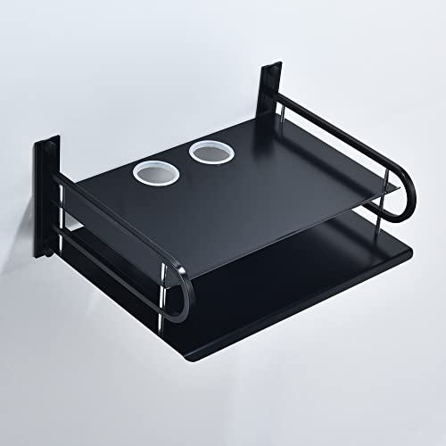 HNVNER 2-Tier Media Wall Shelf for Modem Cable Box, Metal, 9.8x8.3 Inch - color: 2 Layers-small-1pcs