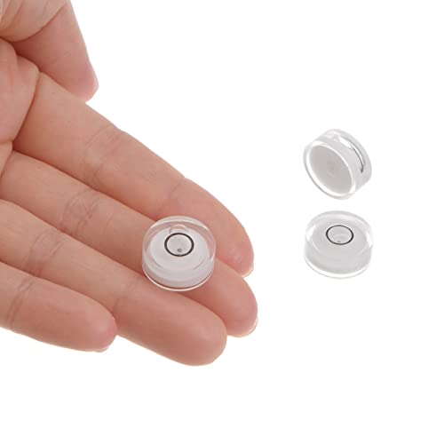 HARFINGTON 3pcs Round Bubble Level 15x6mm Mini Circular Bullseye Spirit Levels for Leveling Camera Tripod Telescope Workshop Turntable Pictures Frame, White - color: White (Black Circle), size: 15x6mm