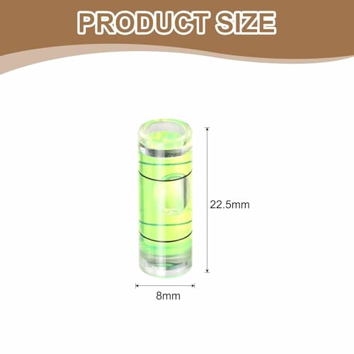 HARFINGTON 15pcs Small Cylindrical Bubble Level Vials 22.5x8mm PMMA Mini Horizontal Bubble Spirit Level Measuring Layout Tools for RV TV Picture Frame Hanging Tool Leveler - size: 22.5x8mm