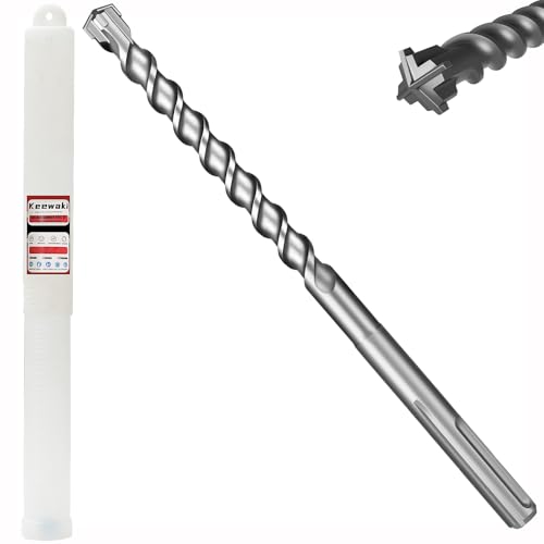 3/4" x 13" SDS Max Cross-Tip Rotary Hammer Drill Bit – Upgraded Heat-Treated Carbide Head, Extended Length 340mm for Longer Working Depth, Concrete Drill Bit for Masonry, Brick & Stone - size: 3/4" x 13"