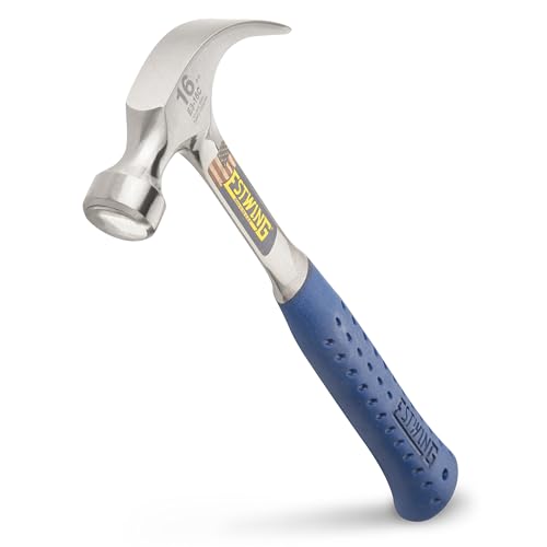 ESTWING Curved Claw Hammer, 16 oz Smooth Face, Shock Reduction Grip, E3-16C - size: 16 oz (Ounces)