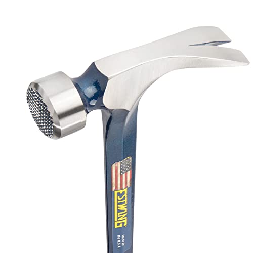 ESTWING Framing Hammer, 25 oz Milled Face, Shock Reduction Grip, E3-25SM - style: Milled Face