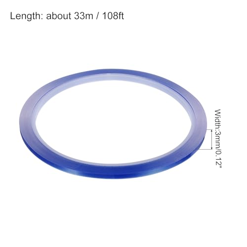 uxcell Blue Heat Tape, 1 Roll 3mmx33m 108ft High Temperature Heat Resistant Tape for Sublimation,Heat Vinyl Press,Heat Transfer, Circuit Board, No Residue - color: Blue, size: 3mmx33m