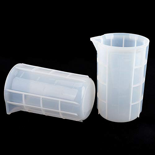 Gartful 700ml Extra Large Silicone Measuring Cups, Resin Mixing Cups for Epoxy, Jewelry Casting Molds, Acrylic Paint Pouring, Nonstick Reusable Craft Measuring Cups, 23 oz, Set of 2 - size: X-Large-700ml*2