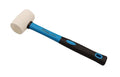8-Ounces White Solid Rubber Mallet, Fiberglass Handle with Soft Rubber Grip, Total Weight 0.88LB, Non Marking Hammer (8oz) - size: 8oz