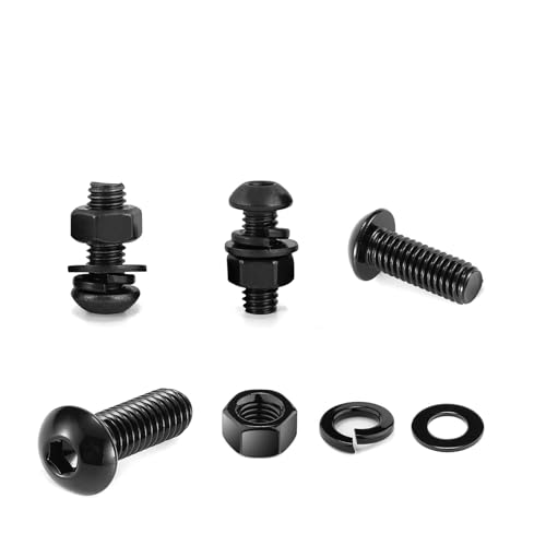 20 PCS M6*12 Cup Head Nuts and Bolts, Hex Head Bolt, Furniture Spare Parts, Crib Bolts Replacement Kit, Fully Threaded, Black Oxide Furniture Screws Connector for Chair Furniture Cots Beds - size: M6*12
