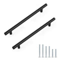 Probrico 30 Pack Stainless Steel Kitchen Cabinet Handles 8.8inch(224mm) Hole Centers,Matte Black Dresser Drawer Pulls,Euro Style Pull Handle 11.3inch Length - size: Center to Center: 8-4/5 inch