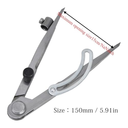 Wing Divider Gauge, Carbon Steel Scribing Compass with Pencil Holder, 6Inch 150mm Marking Tool for Woodworking Metalworking Leatherworking - size: 150mm