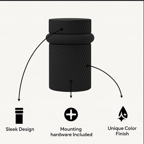 Mega Handles Knurled Floor Door Stopper Matte Black (2-Pack) - Floor Mount - color: Matte Black, size: 2 Pack