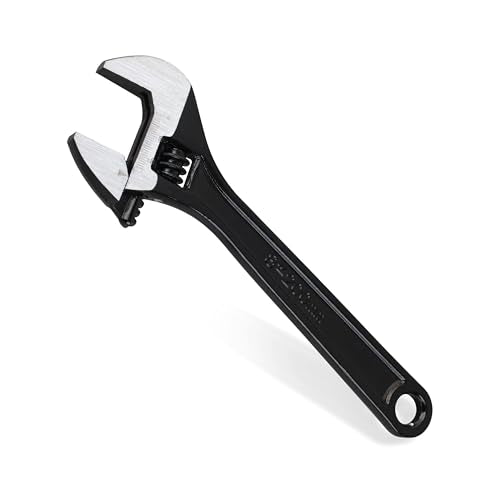 8" Adjustable Wrench,Black Oxide Finish Wide Jaw Spanner
