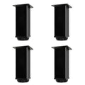 QLLY 6 inch Square Adjustable Metal Furniture Legs, Heavy Duty Black Cabinet Feet with Leveling Pads, Set of 4 for Sofa, Couch, Ottoman, Cabinet and Shelf Replacement - color: Black, size: 6 inch