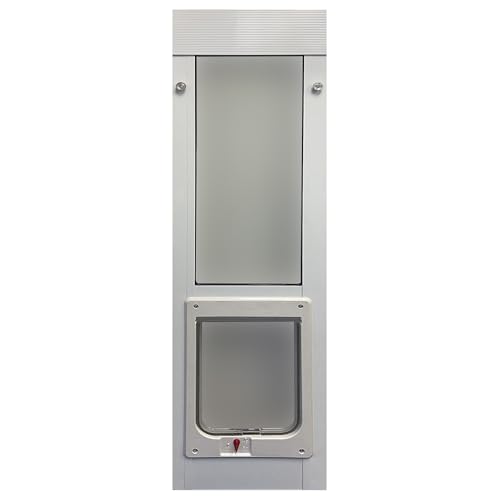 Ideal Pet Products Aluminum Sash Window Pet Door - size: 7-1/2" x 10-1/2" Chubby Kat Flap Size, style: Vertical Sash Window Height: 43-7/8" to 46-1/2"