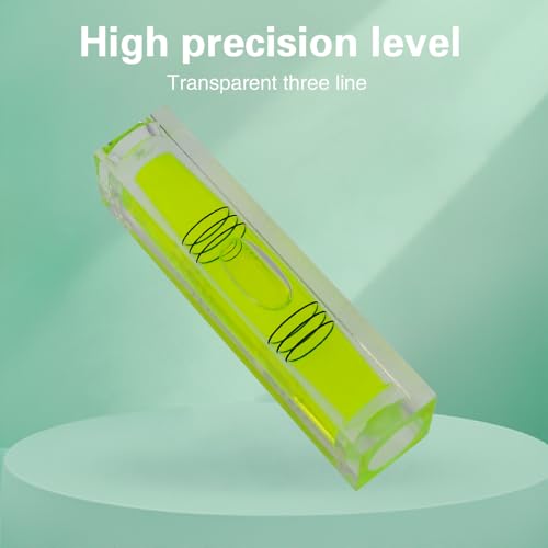 High precision mini level bubble, double line small level bubble, three line flat ball household ruler can be turned 180 degrees (Non-magnetic, 66 * 15 * 15mm（4PCS)) - size: 66*15*15mm（4PCS)