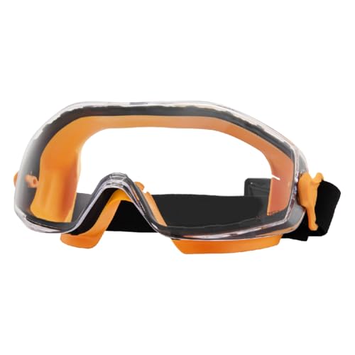 POWERTEC Safety Goggles Over Glasses, Scratch Proof UV Protection Anti-fog Safety Goggles, Chemical Splash Protective Eyewear W/Adjustable Headband for Woodworking, Mowing, Construction (71563)