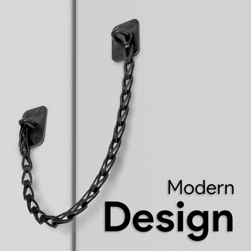 Transom Door Chain 12-Inch Stainless Steel, Mega Handles - Matte Black - color: Matte Black, size: 1 Pack