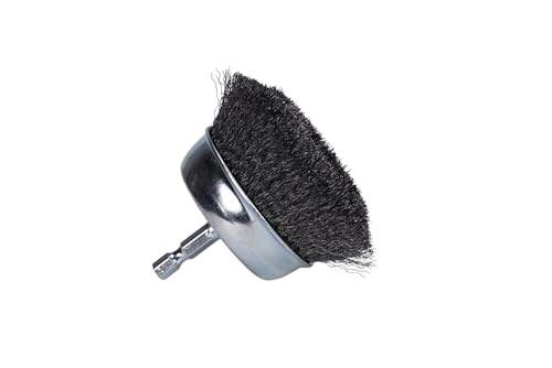 Century Drill & Tool 76223 Drill Cup Wire Brush, 2-3/4" Fine & Crimped | 1/4" shank, 0." wire diameter, cuts steel & metal, heat and rust resistant coating - size: 2-3/4-Inch Fine