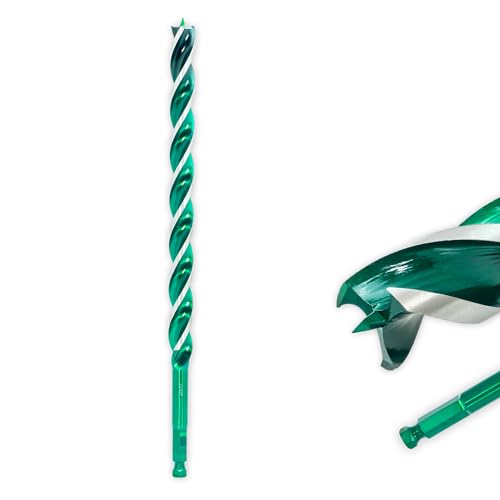 1/2"x 24" Auger Drill Bit for Wood, Hex Shank Tri-Flute Woodworking Drill Bits, Ship Auger Long Drill Bit for Soft and Hard Wood, Plastic, Drywall, Tree Stump and Composite Materials - size: 1/2 Inch, style: Length: 24"