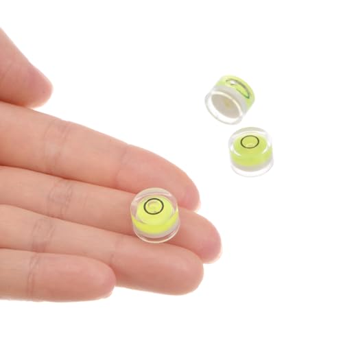 3pcs Small Circular Bubble Spirit Levels - [12mm Diameter 6mm Thickness] Mini Round RV Level Leveling Tools for Travel Trailer Turntable Camera, Lime - color: Lime, size: 12mm x 6mm