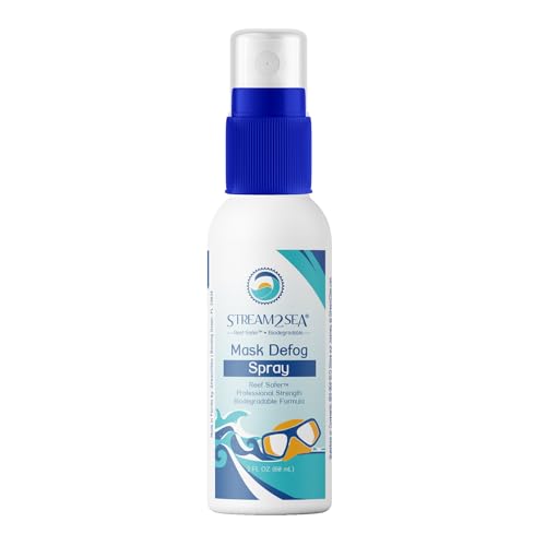 STREAM 2 SEA Reef Safe Anti-Fog Spray for Swim Goggles, Snorkel, Scuba & Ski Masks – Defogger for Diving, Snorkeling – 2Fl Oz - style: Spray