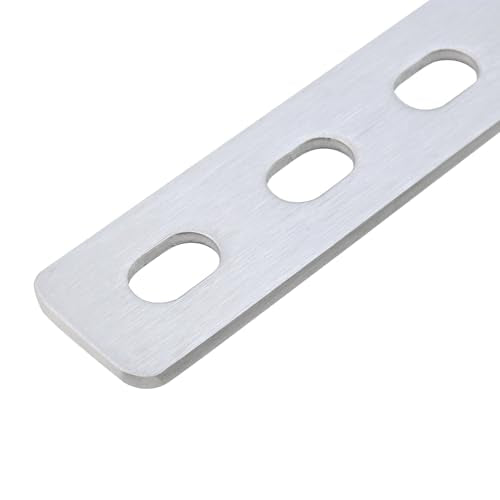 16" Flat Straight Brace Brackets, 16 Screw, Stainless Steel