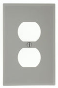 Leviton 1-Gang, 1-Duplex, Midway Nylon Wallplate, Midway Size, 1 Pack, PJ8-GY, Gray - color: Gray, size: 1 Pack