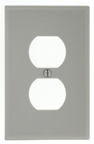 Leviton 1-Gang, 1-Duplex, Midway Nylon Wallplate, Midway Size, 1 Pack, PJ8-GY, Gray - color: Gray, size: 1 Pack