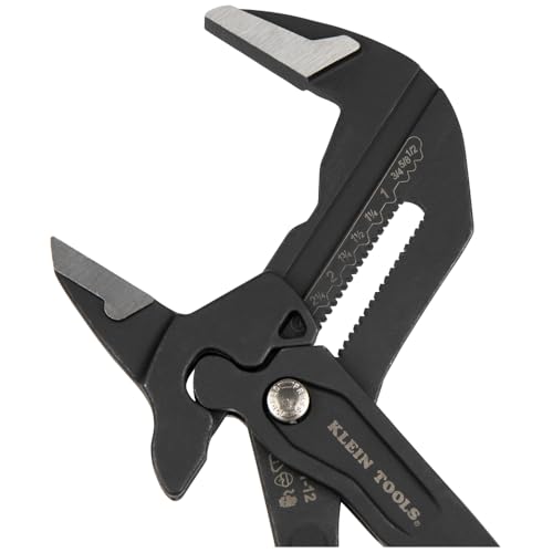 Klein Tools D53112 Compact Plier Wrench, High Leverage Multi-Use Adjustable Plier Wrench with Smooth Jaws, 12-Inch - size: 12-Inch