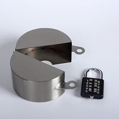 2. TEMEILI Drill-Free Security Cover, Stainless Steel Anti-Access Protector, Stops Rotation & Keyhole Entry for Apartment Scenarios - color: Stainless Steel