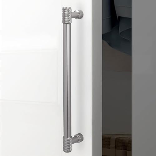 10 Pack 7.5 inch(192mm) Brushed Satin Nickel Kitchen Cabinet Handles Knurled Cabinet Pulls Sliver Drawer Pulls Cabinet Hardware Kitchen Handles Drawer Pulls Dresser Handles - color: Brushed Satin Nickel, size: 7-1/2" Hole Center