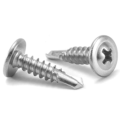 #8 x 3/4" Sheet Metal Screws 500PCS 410 Stainless Steel Truss Head Fast Self Tapping Screws by SG TZH - color: Silver, size: #8 x 3/4"