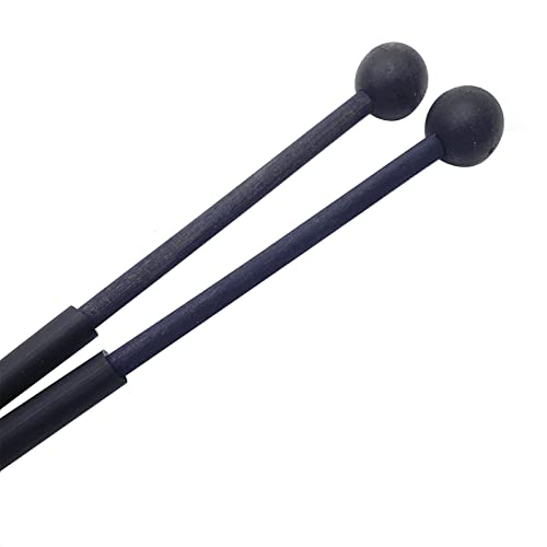 1 Pair 9 Inch Rubber Xylophone Sticks Tongue Drum Mallets Percussion Sticks Hammer for Glockenspiel, Xylophone, Chime, Woodblock, and Bells (Black) - color: Black