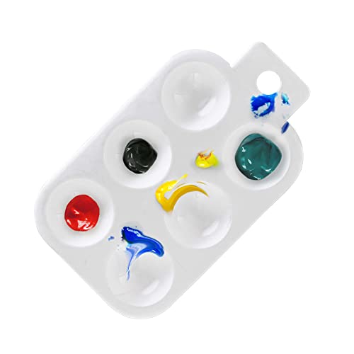 U.S. Art Supply 6-Well Plastic Rectangular Artist Painting Palette
