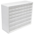 Akro-Mils 44-Drawer Plastic Storage Cabinet, 20"W x 6"D x 16"H, White - color: White, size: 44 Drawer, style: 1 Pack