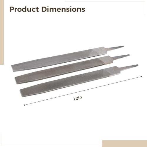 3 PCS 10 Inches Mill File Set, Single Cut Files for Laminate Cutting, Profile Mill Cut, Fine Medium Coarse Teeth Lamination Mill File for Precision Work on Steel and Formica - size: 10inch,3PCS