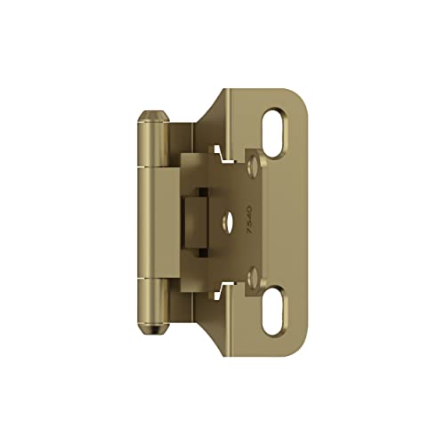 Amerock 1 Pair 1/4" Overlay Golden Champagne Partial Wrap Cabinet Hinge - color: Golden Champagne, size: 1/4 Inch (6 mm) Overlay