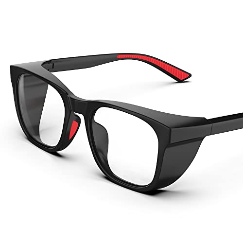 Safety Glasses Anti-Fog Eye Protection Blue Light Blocking Glasses for Women Men - color: Black
